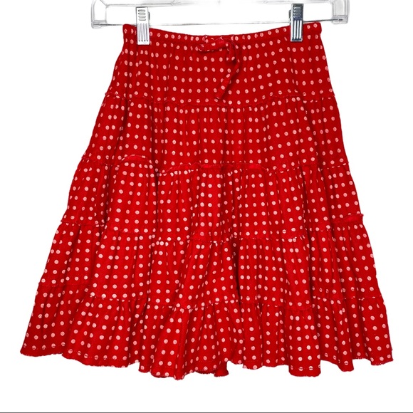 Mini Boden Other - Girls Mini Boden Red Corduroy Polka Dot Skirt 7/8